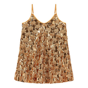 TK Maxx goldenes Pailetten-Trägerkleid 74.99 €